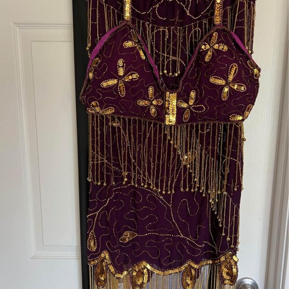 Burgundy belly dance costume medium size